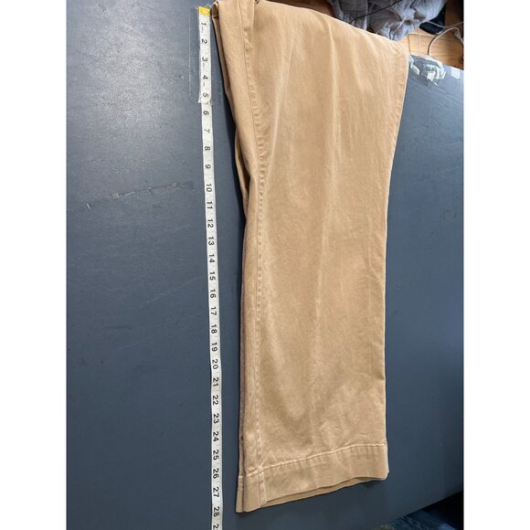 Talbots Khaki Wide-Leg Pants Side Button Details Size 16 - Picture 5 of 11